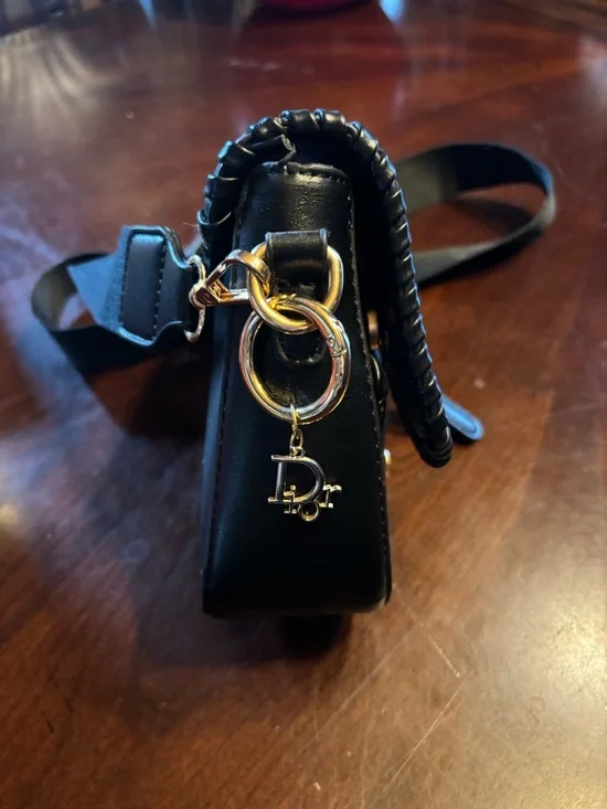 Upcycled Inspired Crossbody Saddle Bag - Picture 4 of 10